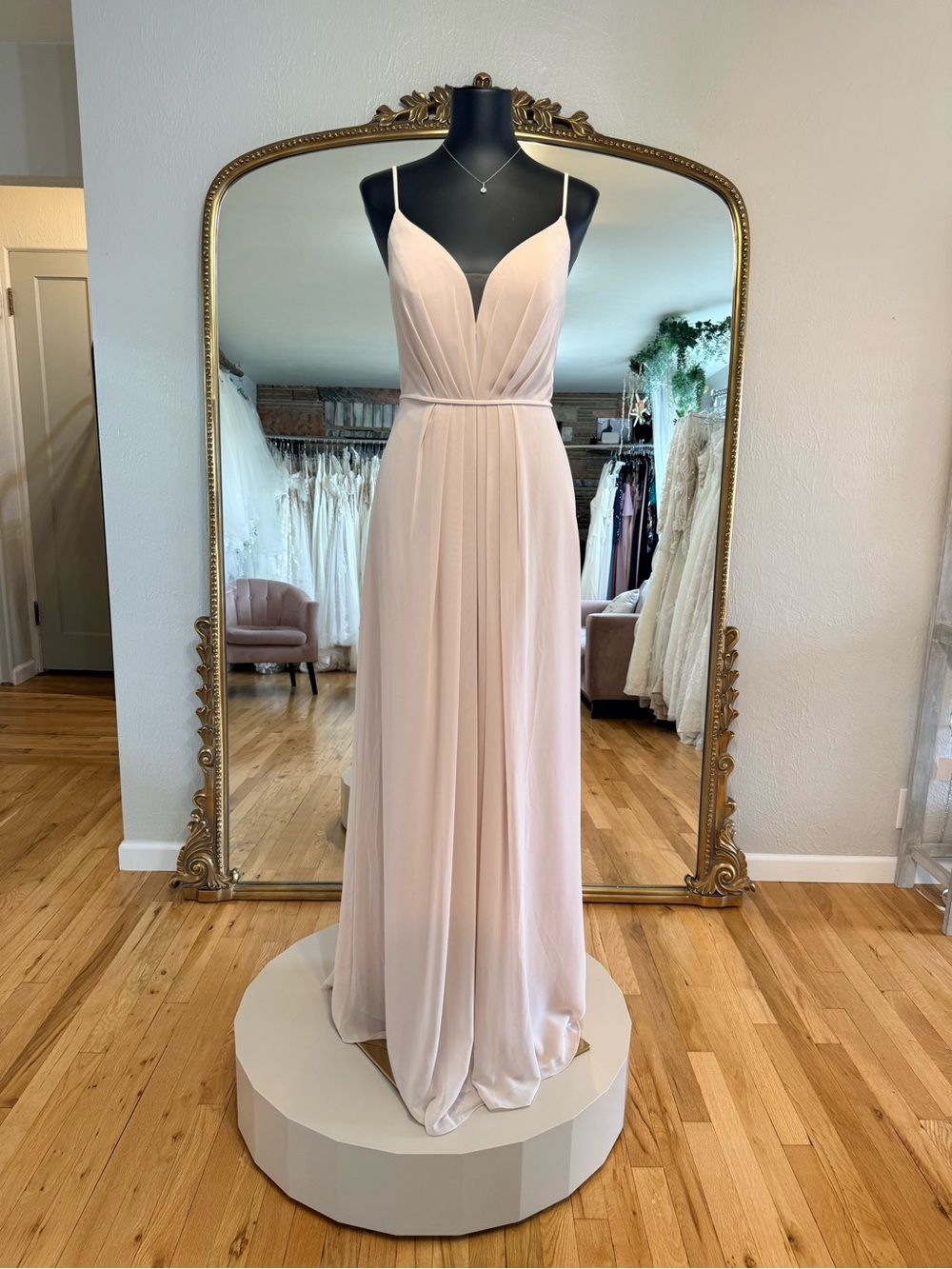 Blush Spaghetti-Strap Maxi Dress
